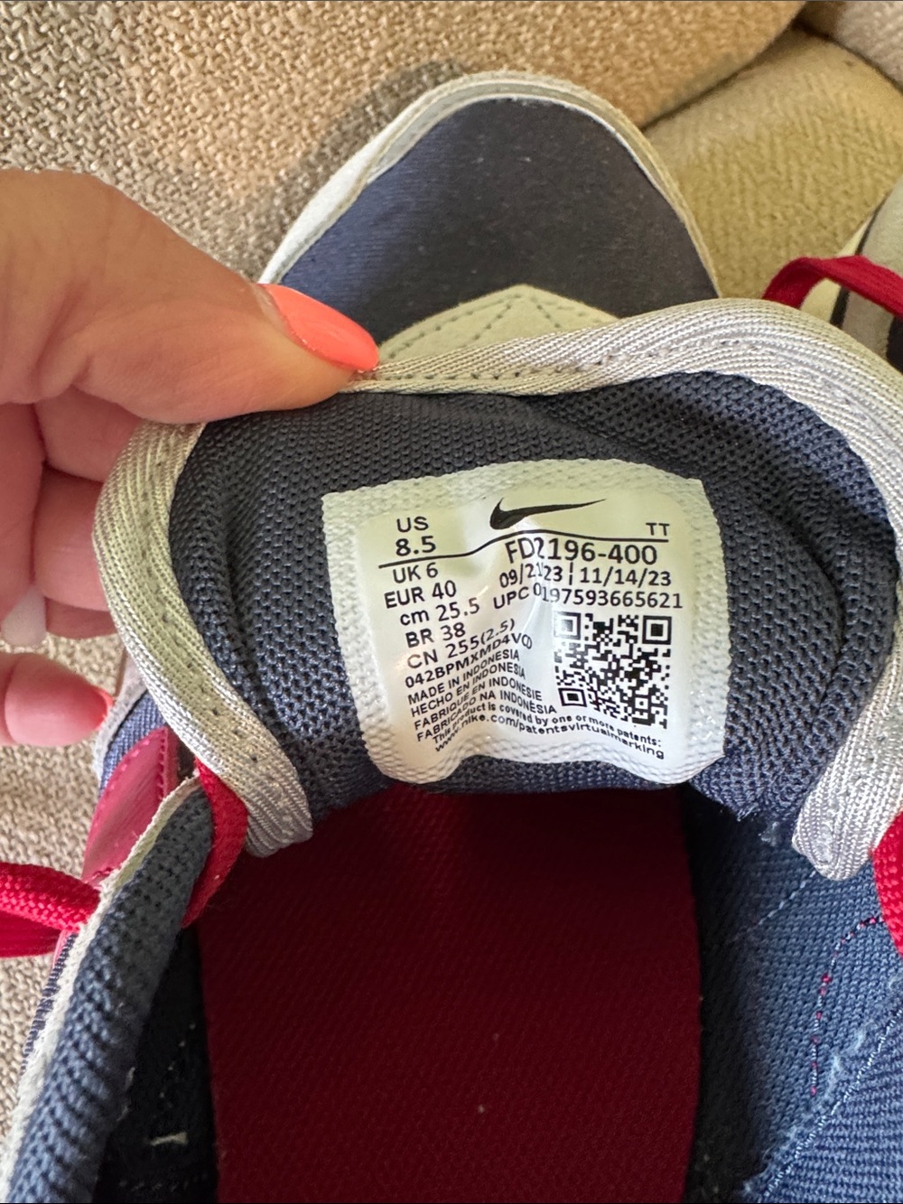 Nike Navy, Gray & Red Phoenix Waffle Sneakers - Picture 7 of 7